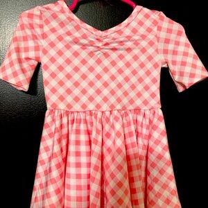 Adorable pink gingham dot dot smile ballerina dress